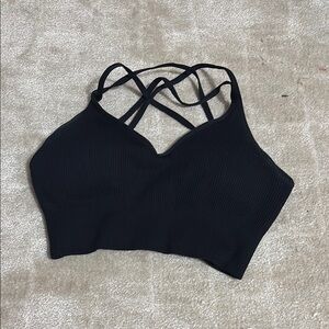 Black Strappy Crop Top